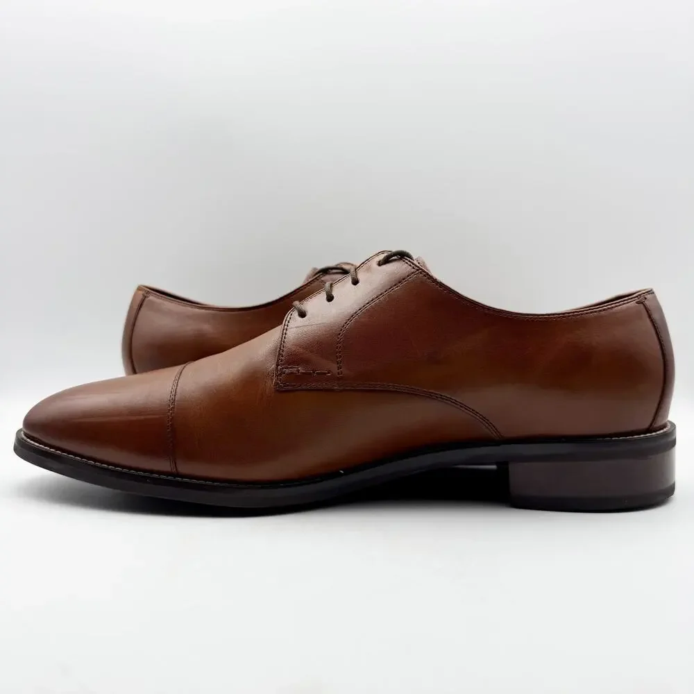 Cole Haan Mens Lenox Hill Cap Oxford Shoes US 15 M Brown Leather Split Toe NIB